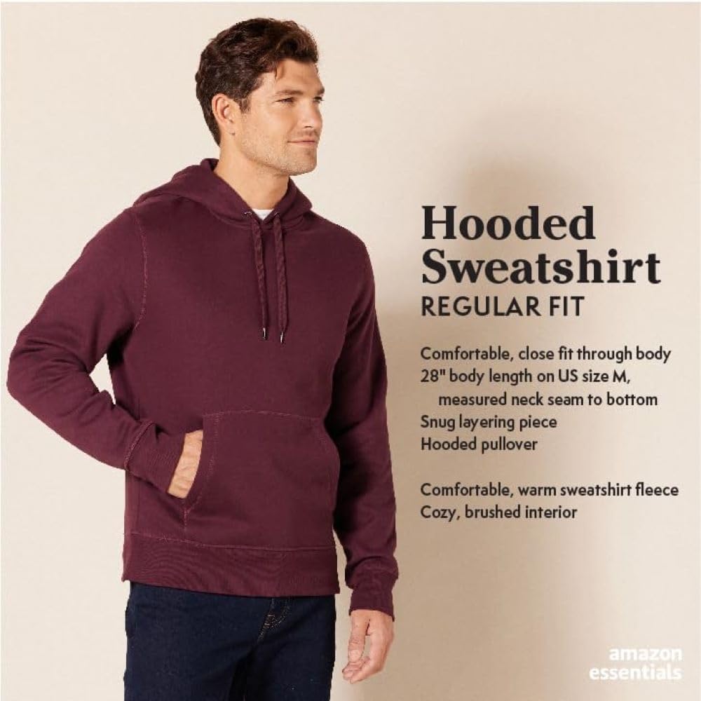 SMZ Essentials Men's Fleece Hoodie Sweatshirt (Available in Big & Tall)