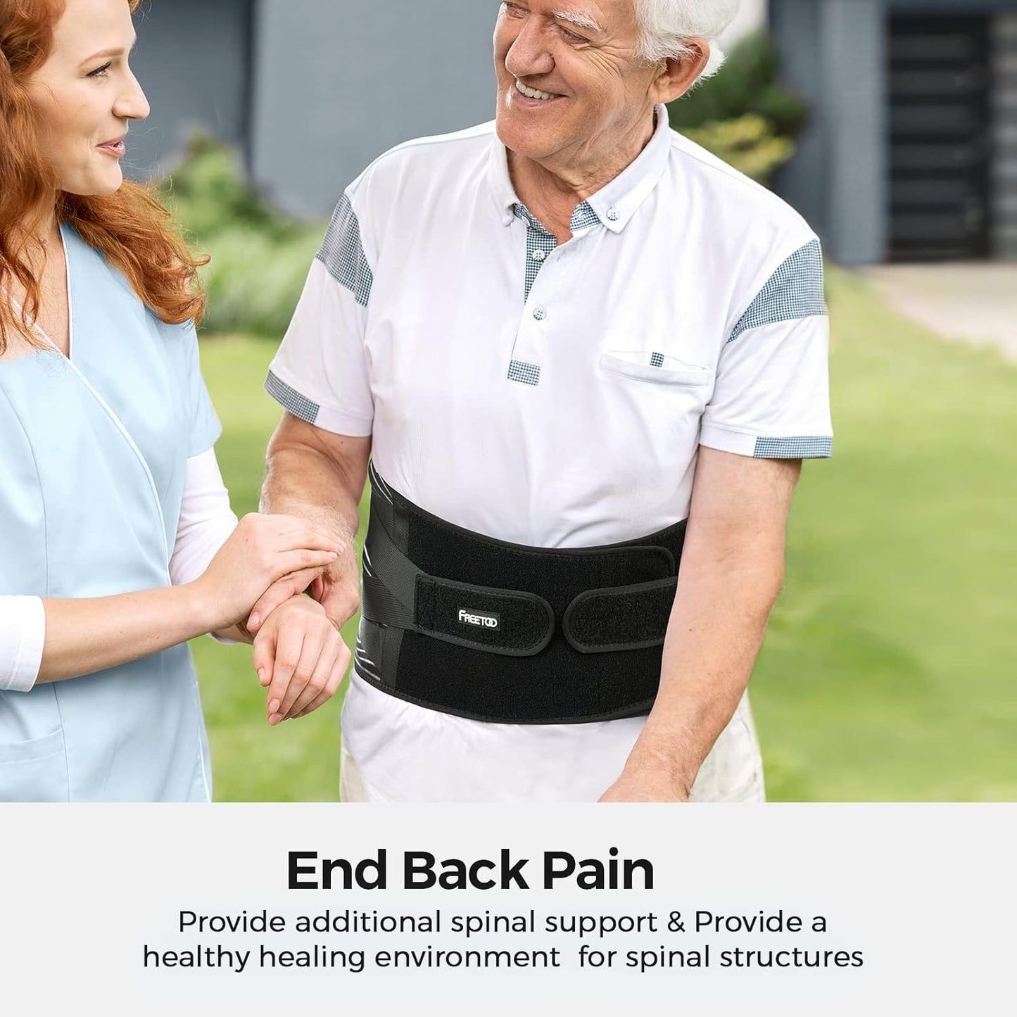 Back Braces for Lower Back Pain Relief with 6 Stays, Breathable Back Support Belt for Men/Women for work , Anti-skid lumbar support belt with 16-hole Mesh for sciatica(M)