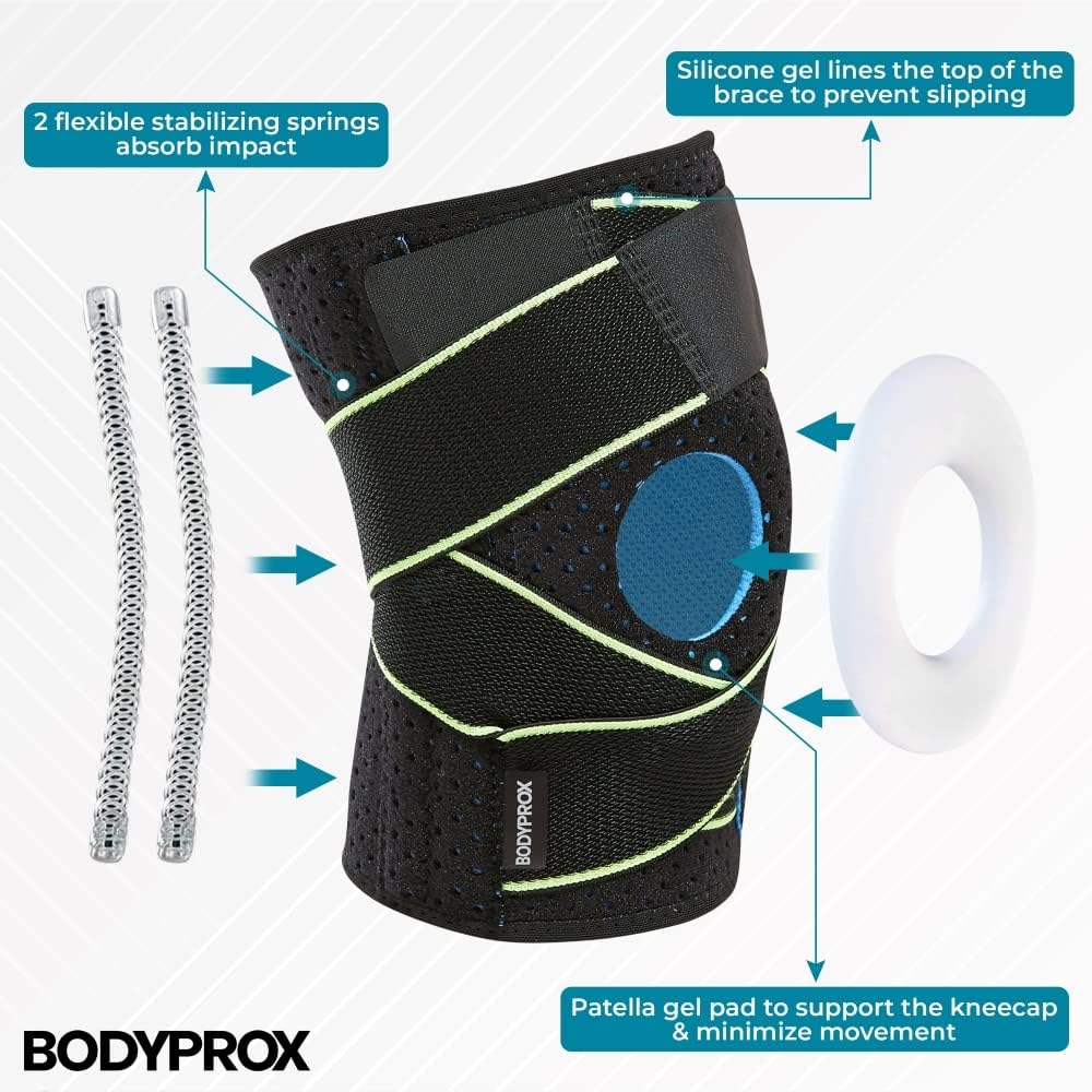 Knee Brace with Side Stabilizers & Patella Gel Pads for Knee Support