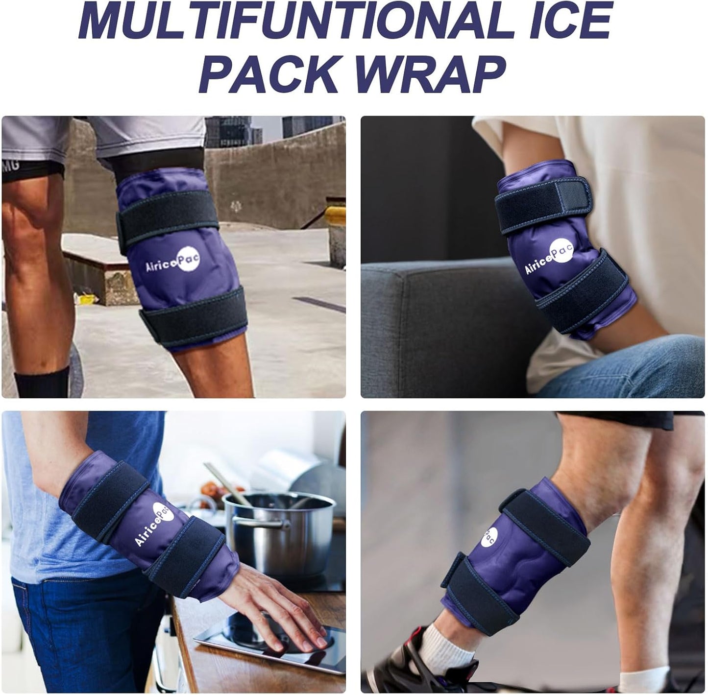 Ice Pack for Knee Pain Relief, Reusable Gel Ice Wrap for Injuries, Swelling, Knee Replacement Surgery, Cold Compress Therapy for Arthritis, Meniscus Tear and ACL, Blue