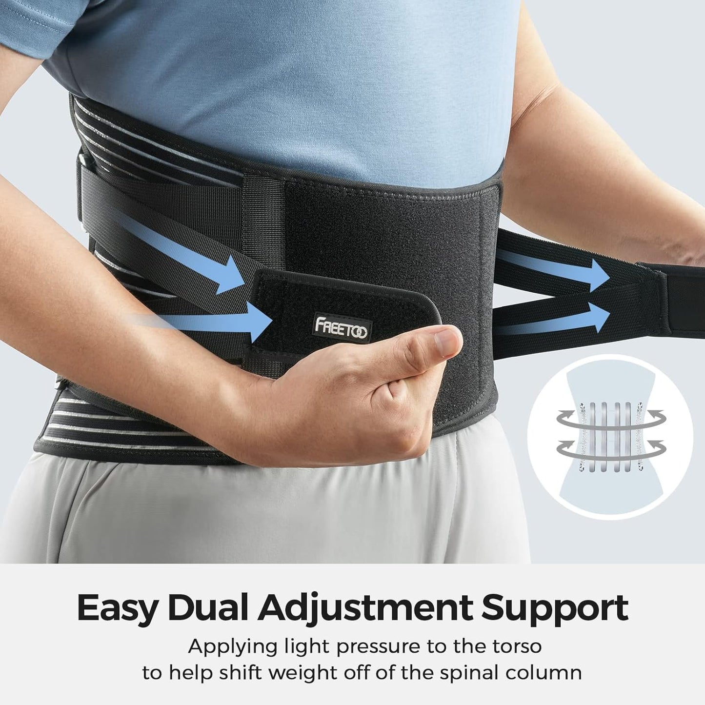 Back Braces for Lower Back Pain Relief with 6 Stays, Breathable Back Support Belt for Men/Women for work , Anti-skid lumbar support belt with 16-hole Mesh for sciatica(M)
