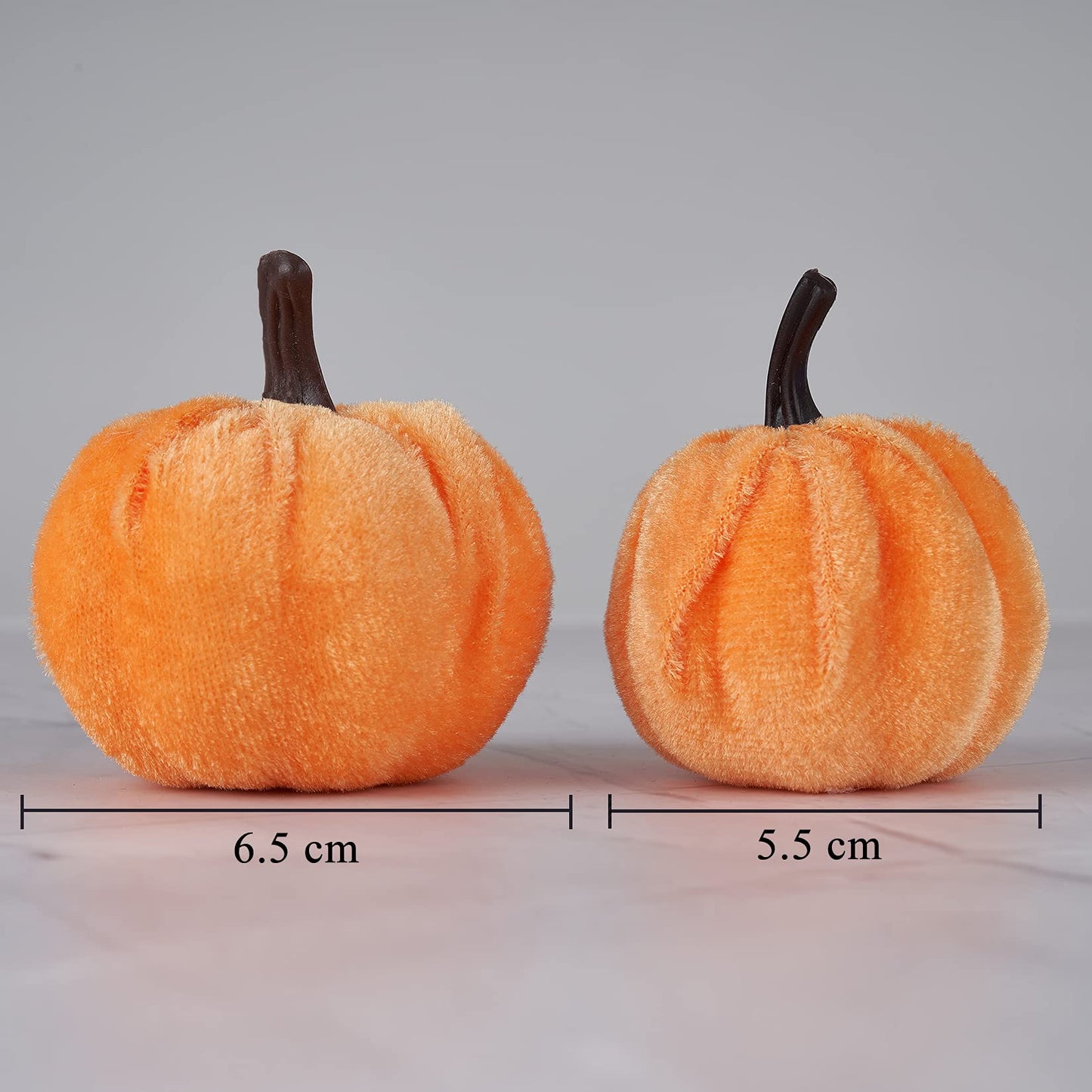 Pumpkin Decor 12pcs Artificial Fake Faux Velvet Foam Fabric Pumpkins Decoration for Fall Home Farmhouse Harvest Thanksgiving Decorative