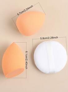 12pcs Multifunctional Super Soft Makeup Brush Set+Angled & Teardrop Shaped Beauty Sponge+1pc Round Powder Puff, Quick Makeup Application Tool